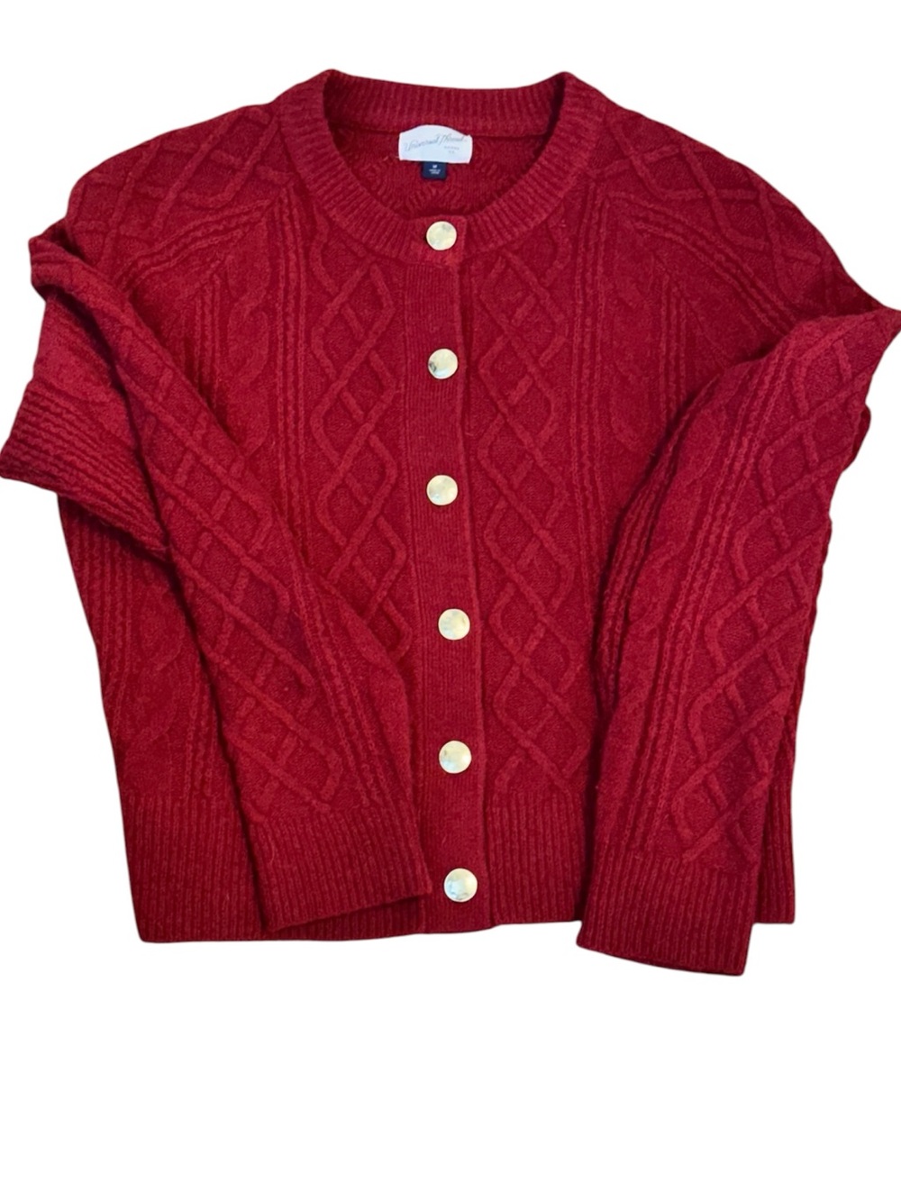 Universal Thread Crimson Cable-Knit Button Cardigan sz. M - Picture 2 of 3